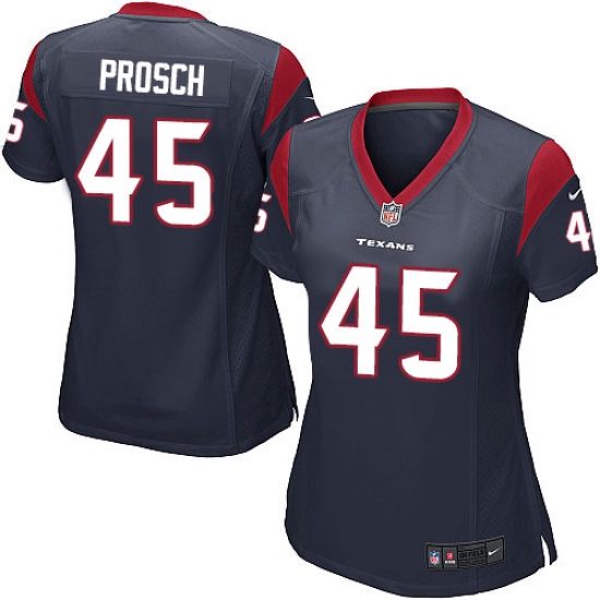 Women's Nike Houston Texans #45 Jay Prosch Game Navy Blue Team Color NFL Jersey - Ujersey