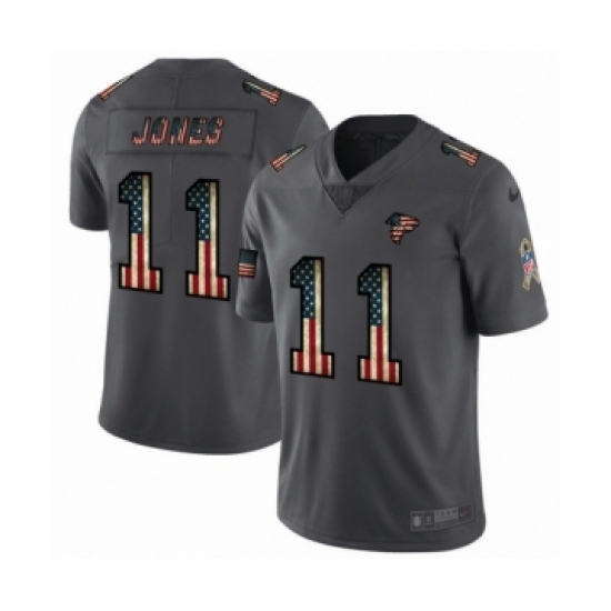 Men's Atlanta Falcons #11 Julio Jones Limited Black USA Flag 2019 Salute To Service Football Jersey - Ujersey