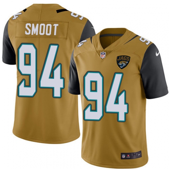 Men's Nike Jacksonville Jaguars #94 Dawuane Smoot Limited Gold Rush Vapor Untouchable NFL Jersey - Ujersey