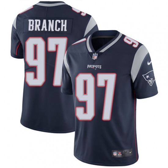 Men's Nike New England Patriots #97 Alan Branch Navy Blue Team Color Vapor Untouchable Limited Player NFL Jersey - Ujersey