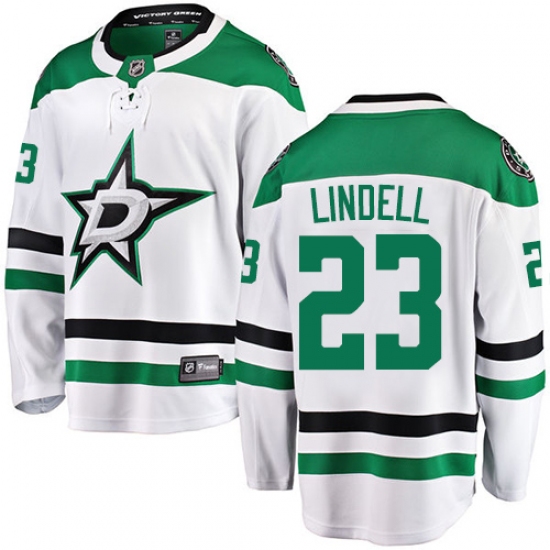 Men's Dallas Stars #23 Esa Lindell Fanatics Branded White Away Breakaway NHL Jersey - Ujersey