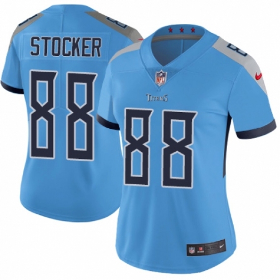 Women's Nike Tennessee Titans #88 Luke Stocker Light Blue Alternate Vapor Untouchable Elite Player NFL Jersey - Ujersey