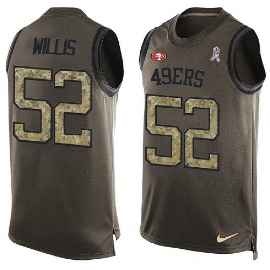 Men's Nike San Francisco 49ers #52 Patrick Willis Limited Green Salute to Service Tank Top NFL Jersey - Ujersey