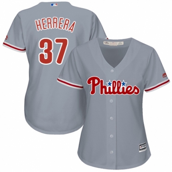 Women's Majestic Philadelphia Phillies #37 Odubel Herrera Authentic Grey Road Cool Base MLB Jersey - Ujersey