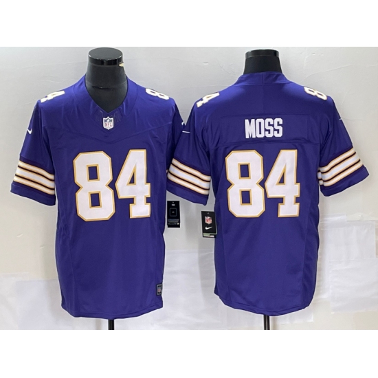 Men's Nike Minnesota Vikings #84 Randy Moss Purple 2023 F.U.S.E. Vapor Limited Throwback Stitched Jersey - Ujersey