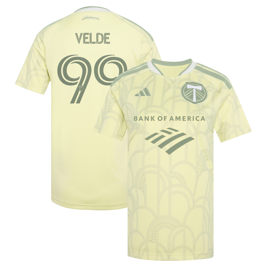 Women's Portland Timbers Kristoffer Velde adidas Yellow 2026 Civic Stadium Kit Replica Jersey - Ujersey