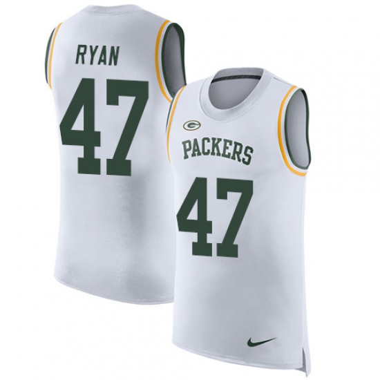 Men's Nike Green Bay Packers #47 Jake Ryan Limited White Rush Player Name & Number Tank Top NFL Jersey - Ujersey