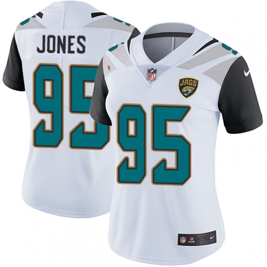 Women's Nike Jacksonville Jaguars #95 Abry Jones White Vapor Untouchable Elite Player NFL Jersey - Ujersey