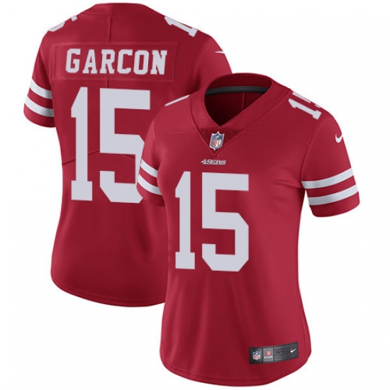 Women's Nike San Francisco 49ers #15 Pierre Garcon Elite Red Team Color NFL Jersey - Ujersey