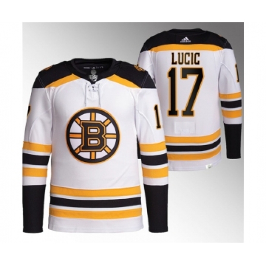 Men's Boston Bruins #17 Milan Lucic White Stitched Jersey - Ujersey