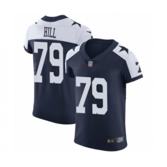 Men's Dallas Cowboys #79 Trysten Hill Navy Blue Alternate Vapor Untouchable Elite Player Football Jersey - Ujersey