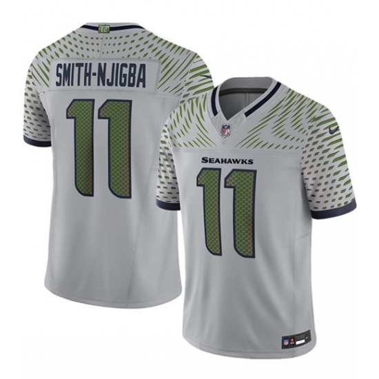 Men's Seattle Seahawks #11 Jaxon Smith-Njigba Gray 2025 F.U.S.E. “Rivalries” Vapor Untouchable Limited Football Stitched Jersey - Ujersey