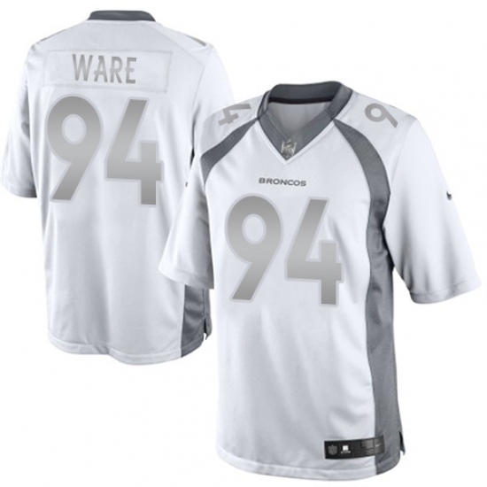 Men's Nike Denver Broncos #94 DeMarcus Ware Limited White Platinum NFL Jersey - Ujersey