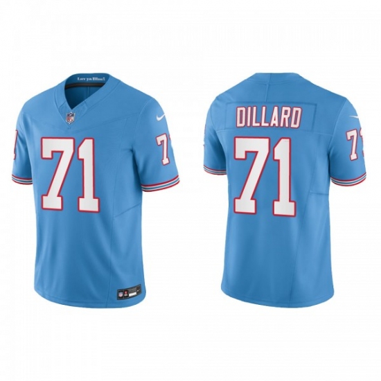 Men's Nike Tennessee Titans #71 Andre Dillard Light Blue 2023 F.U.S.E. Vapor Limited Throwback Stitched Football Jersey - Ujersey