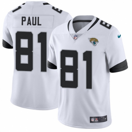 Men's Nike Jacksonville Jaguars #81 Niles Paul White Vapor Untouchable Limited Player NFL Jersey - Ujersey