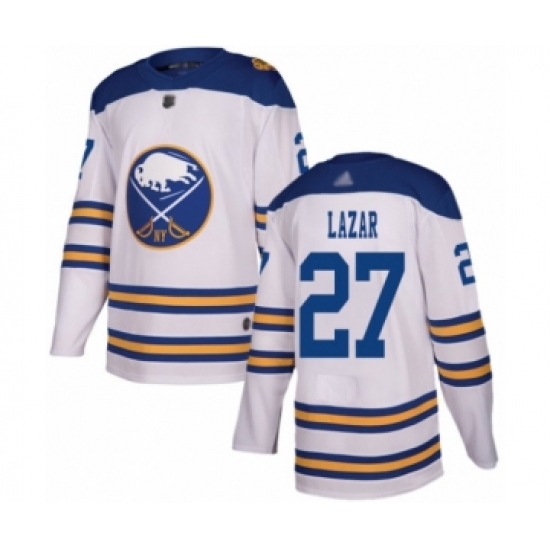 Men's Buffalo Sabres #27 Curtis Lazar Authentic White 2018 Winter Classic Hockey Jersey - Ujersey
