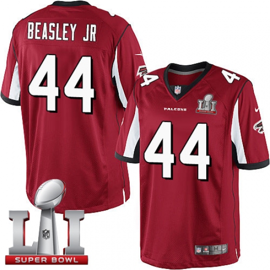 Youth Nike Atlanta Falcons #44 Vic Beasley Red Team Color Super Bowl LI 51 Vapor Untouchable Limited Player NFL Jersey - Ujersey