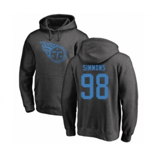 Football Tennessee Titans #98 Jeffery Simmons Ash One Color Pullover Hoodie - Ujersey