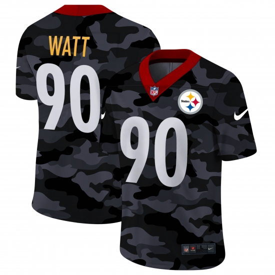 Men's Pittsburgh Steelers #90 T. J. Watt Camo 2020 Nike Limited Jersey - Ujersey