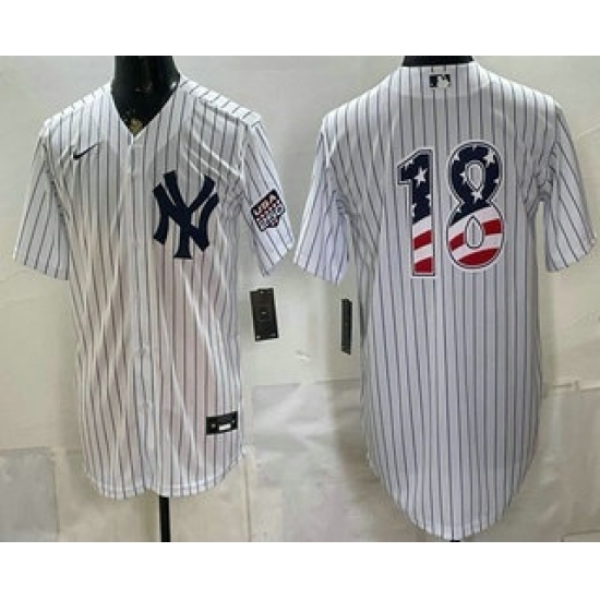 Men's New York Yankees #18 Andrew Benintendi White 2026 USA 250 Fourth of July Home Stadium Stitched Jersey - Ujersey