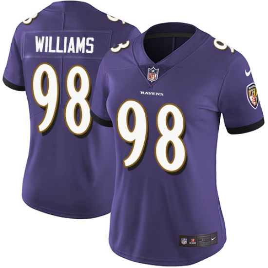 Women's Nike Baltimore Ravens #98 Brandon Williams Purple Team Color Vapor Untouchable Limited Player NFL Jersey - Ujersey