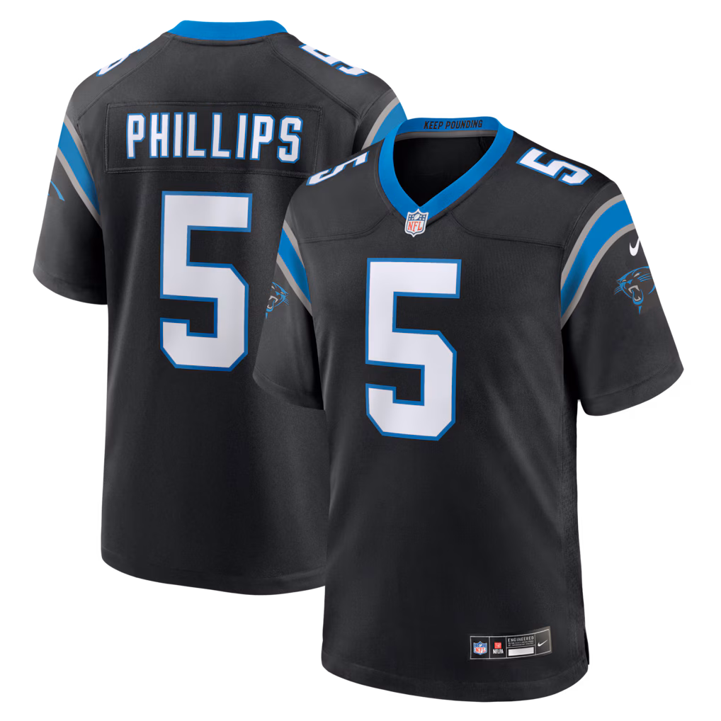 Men's Carolina Panthers Jaelan Phillips Nike Black Game Jersey - Ujersey Shop