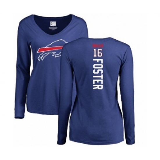 NFL Women's Nike Buffalo Bills #16 Robert Foster Royal Blue Backer Long Sleeve T-Shirt - Ujersey