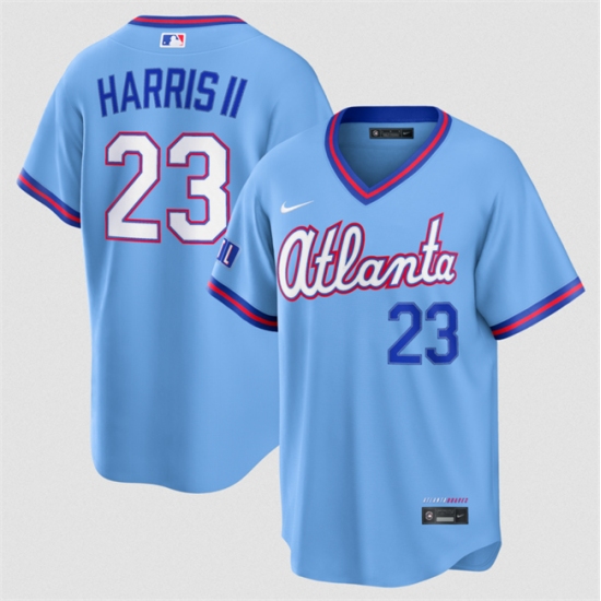 Men's Atlanta Braves #23 Michael Harris II Powder Blue 2026 City Connect Stadium Stitched Baseball Jersey - Ujersey