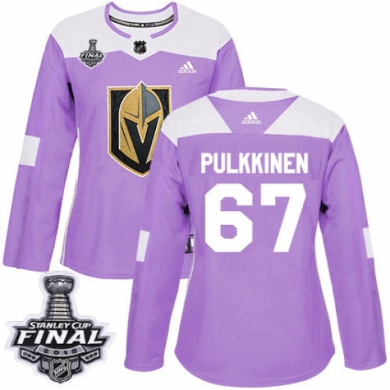 Women's Adidas Vegas Golden Knights #67 Teemu Pulkkinen Authentic Purple Fights Cancer Practice 2018 Stanley Cup Final NHL Jersey - Ujersey