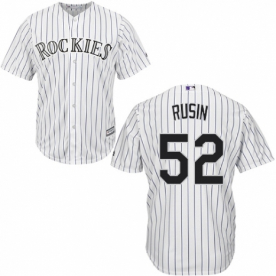 Youth Majestic Colorado Rockies #52 Chris Rusin Replica White Home Cool Base MLB Jersey - Ujersey