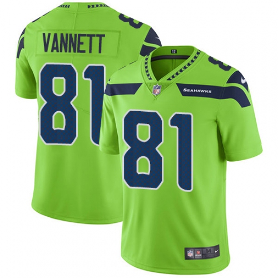 Youth Nike Seattle Seahawks #81 Nick Vannett Limited Green Rush Vapor Untouchable NFL Jersey - Ujersey