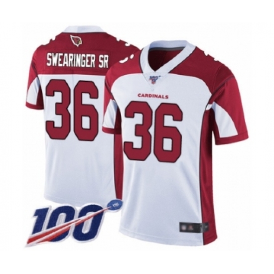 Men's Arizona Cardinals #36 D.J. Swearinger SR White Vapor Untouchable Limited Player 100th Season Football Jersey - Ujersey
