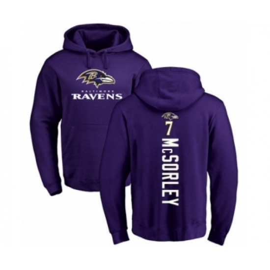 Football Baltimore Ravens #7 Trace McSorley Purple Backer Pullover Hoodie - Ujersey