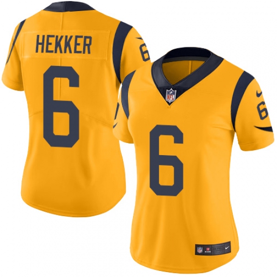 Women's Nike Los Angeles Rams #6 Johnny Hekker Limited Gold Rush Vapor Untouchable NFL Jersey - Ujersey