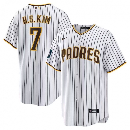 Men's San Diego Padres #7 Ha Seong Kim White Stitched MLB Cool Base Nike White Jersey - Ujersey