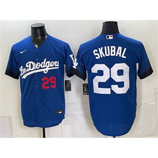 Men's Los Angeles Dodgers #29 Tarik Skubal Royal City Connect Stitched Baseball Jersey - Ujersey