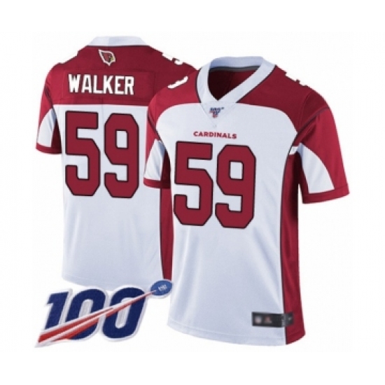Men's Arizona Cardinals #59 Joe Walker White Vapor Untouchable Limited Player 100th Season Football Jersey