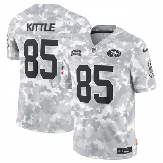 Men's San Francisco 49ers #85 George Kittle 2024 Arctic Camo Salute To Service Limited Stitched Football Jersey - Ujersey