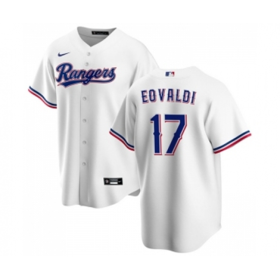Men's Texas Rangers #17 Nathan Eovaldi White Cool Base Stitched Baseball Jersey - Ujersey