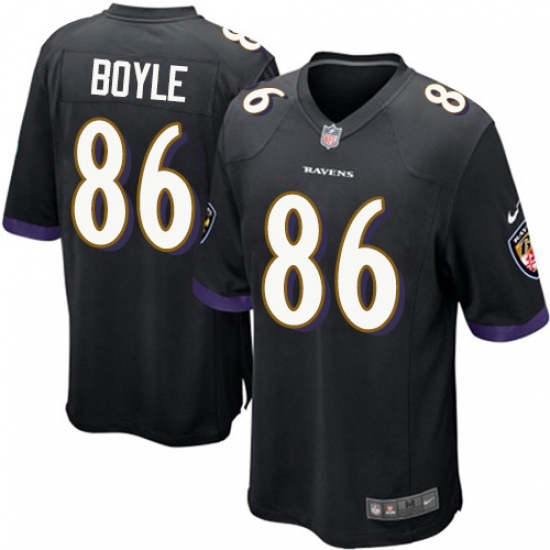 Men's Nike Baltimore Ravens #86 Nick Boyle Game Black Alternate NFL Jersey - Ujersey