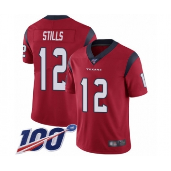 Youth Houston Texans #12 Kenny Stills Red Alternate Vapor Untouchable Limited Player 100th Season Football Jersey - Ujersey