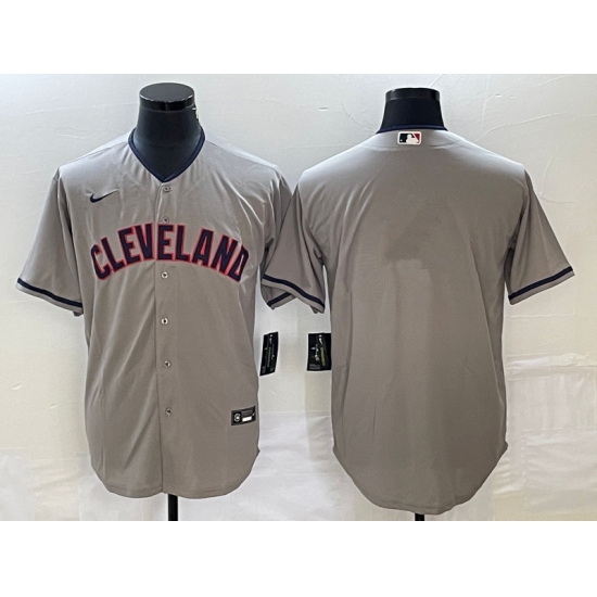 Men's Cleveland Guardians Gray Blank Cool Base Stitched Jersey - Ujersey