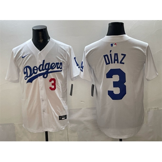 Men's Los Angeles Dodgers #3 Edwin Díaz White 2025 Limited Stitched Baseball Jersey - Ujersey