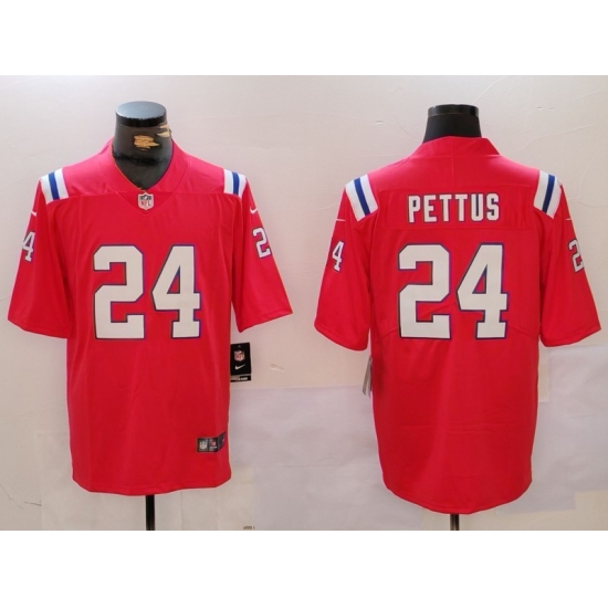 Men's New England Patriots #24 Dell Pettus Red Vapor Limited Stitched Football Jersey - Ujersey