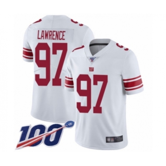 Men's New York Giants #97 Dexter Lawrence White Vapor Untouchable Limited Player 100th Season Football Jersey - Ujersey