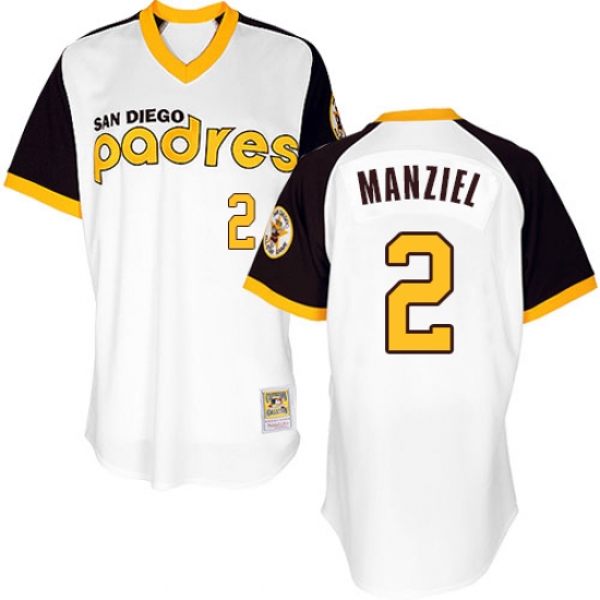 Men's Majestic San Diego Padres #2 Johnny Manziel Replica White 1978 Turn Back The Clock MLB Jersey - Ujersey
