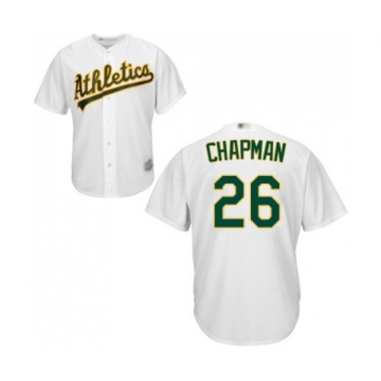 Men's Oakland Athletics #26 Matt Chapman Replica White Home Cool Base Baseball Jersey - Ujersey