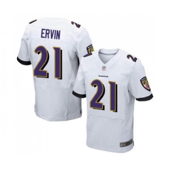 Men's Baltimore Ravens #21 Tyler Ervin Elite White Football Jersey - Ujersey