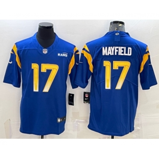 Men's Los Angeles Rams #17 Baker Mayfield 2022 Blue Vapor Untouchable Limited Stitched Jersey - Ujersey