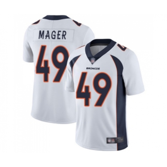 Men's Denver Broncos #49 Craig Mager White Vapor Untouchable Limited Player Football Jersey - Ujersey
